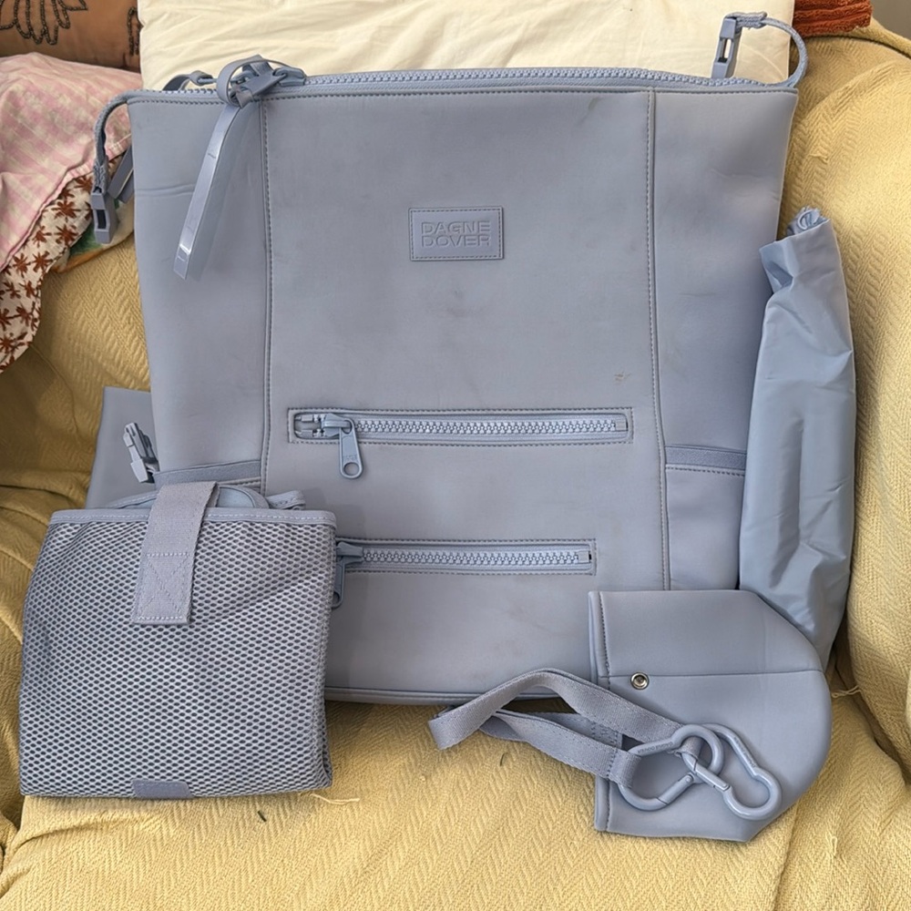 Dagne Dover Light Blue Diaper Backpack with Accessories